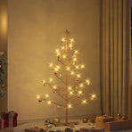Wooden Christmas Tree with Stand Brown 150 cm Solid pine wood
