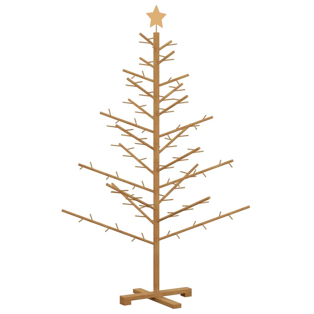 Wooden Christmas Tree with Stand Brown 150 cm Solid pine wood