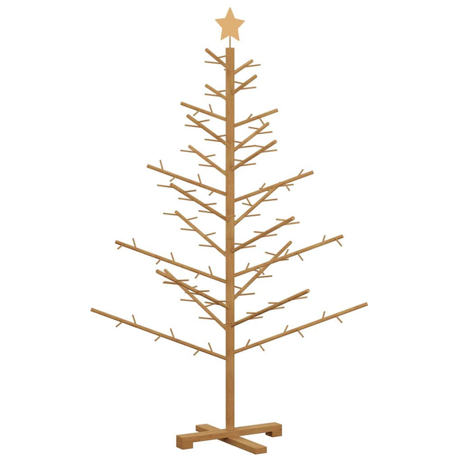 Wooden Christmas Tree with Stand Brown 150 cm Solid pine wood