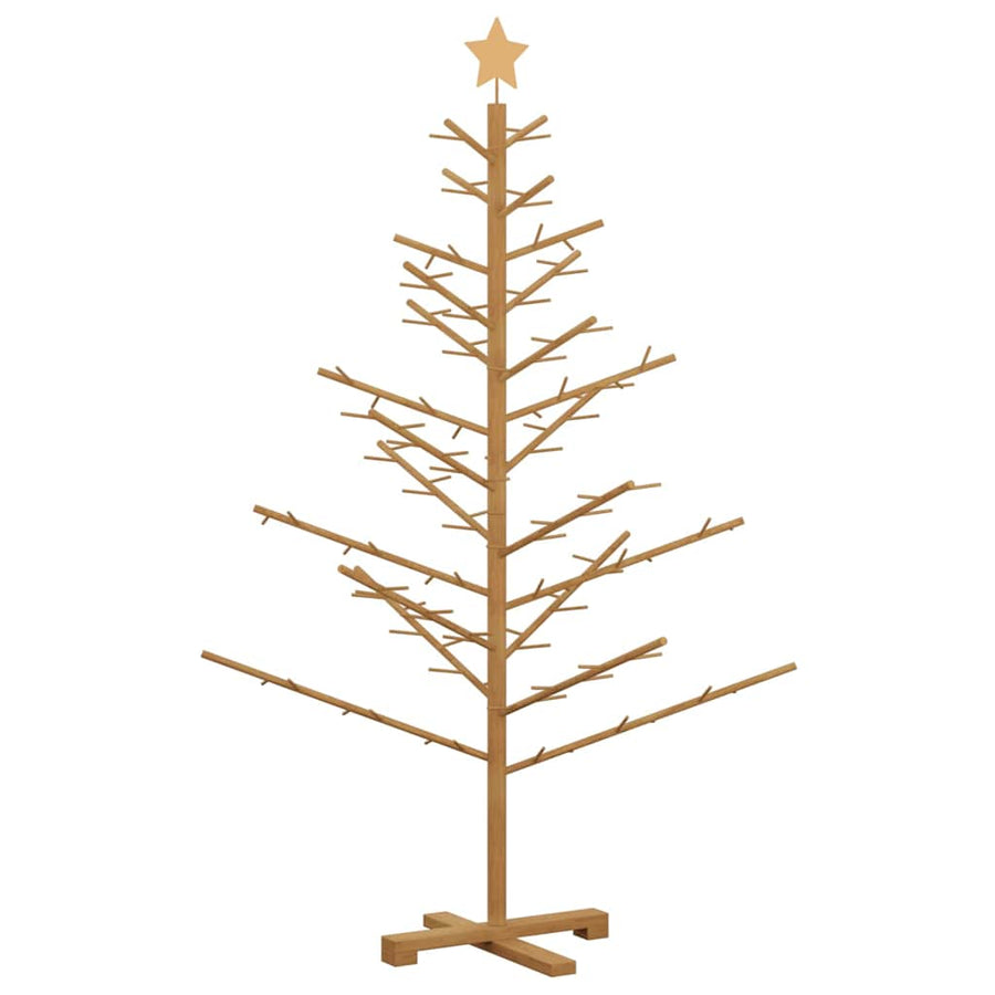 Wooden Christmas Tree with Stand Brown 150 cm Solid pine wood