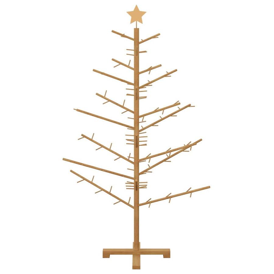 Wooden Christmas Tree with Stand Brown 150 cm Solid pine wood