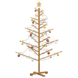 Wooden Christmas Tree with Stand Brown 150 cm Solid pine wood - Side View