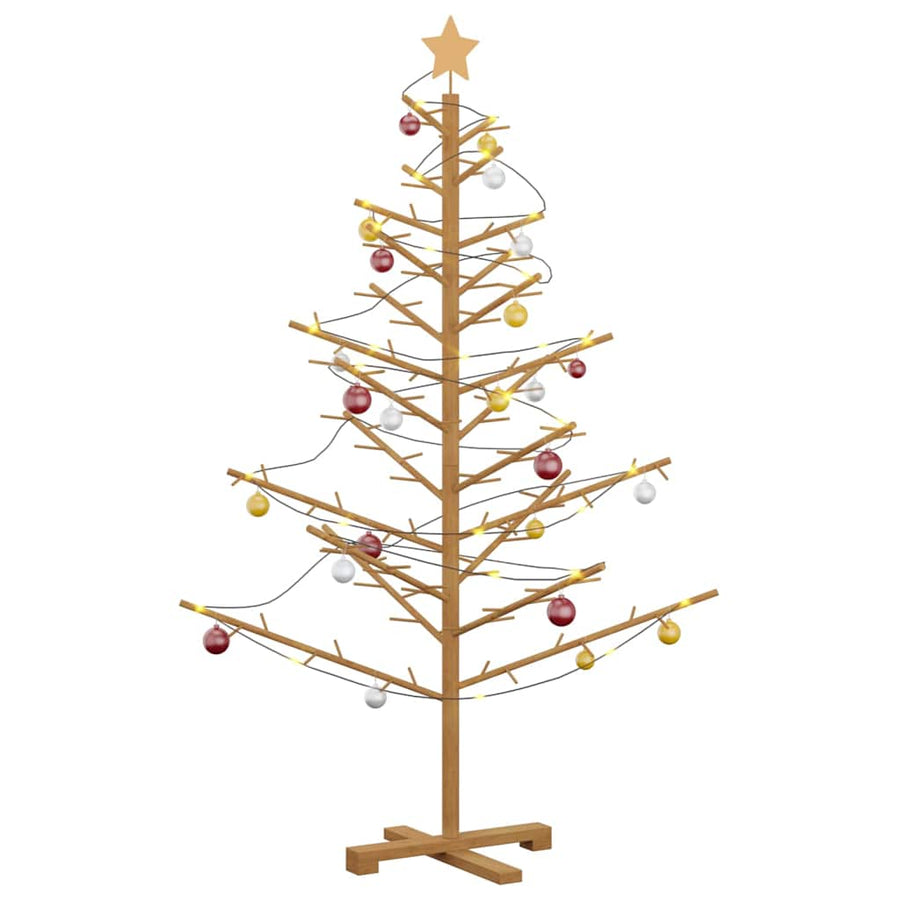 Wooden Christmas Tree with Stand Brown 150 cm Solid pine wood