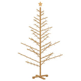 Wooden Christmas Tree with Stand Brown 180 cm Solid pine wood - Front View