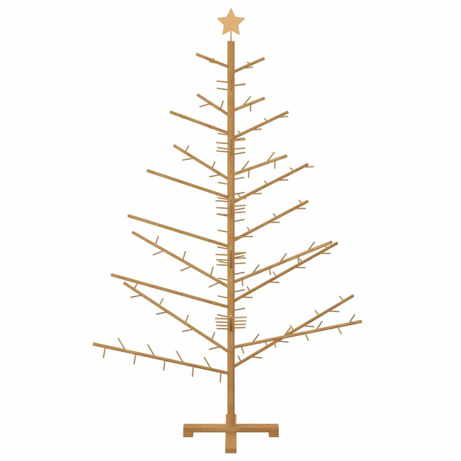 Wooden Christmas Tree with Stand Brown 180 cm Solid pine wood