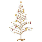 Wooden Christmas Tree with Stand Brown 180 cm Solid pine wood