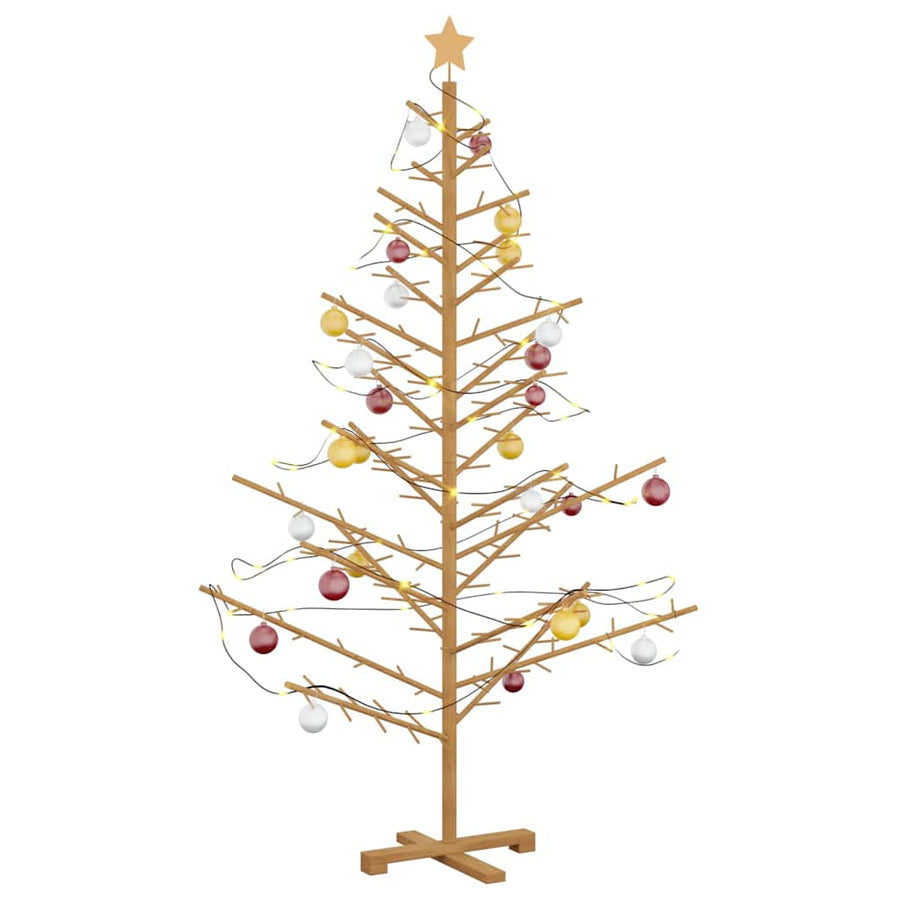 Wooden Christmas Tree with Stand Brown 180 cm Solid pine wood