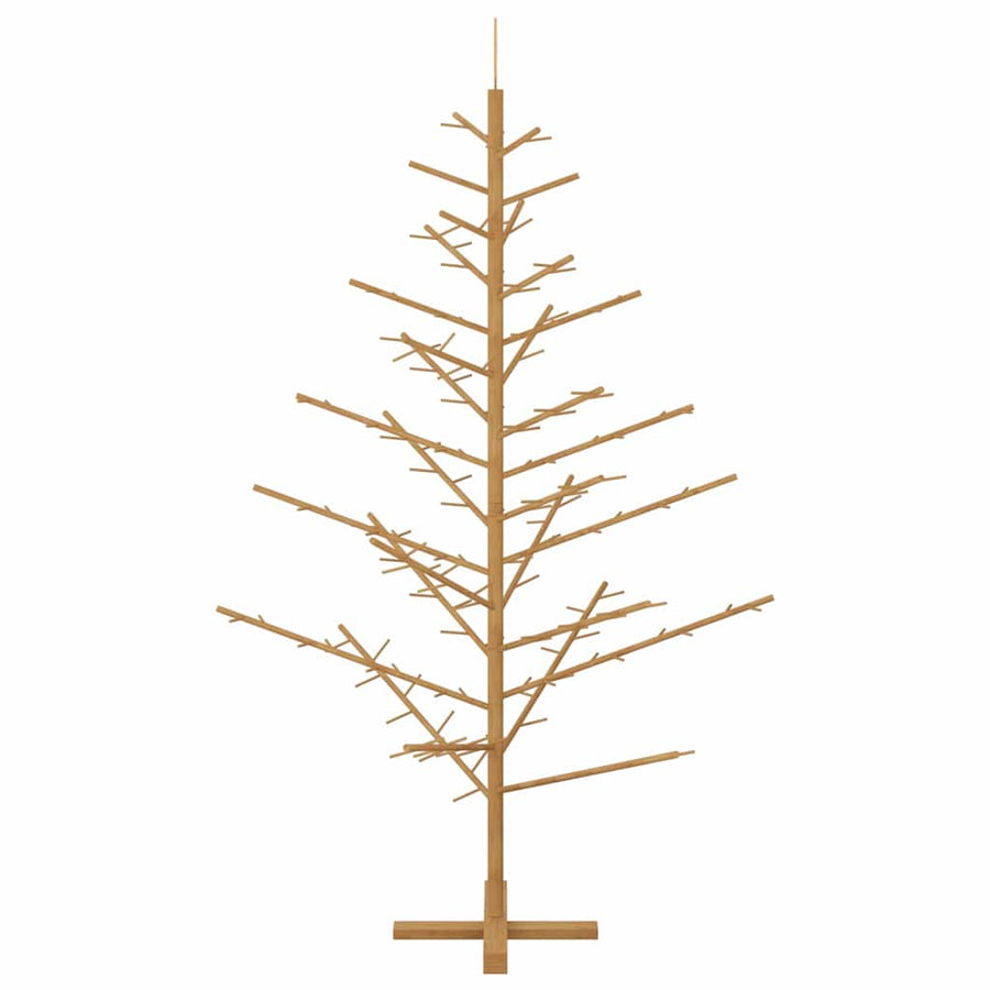 Wooden Christmas Tree with Stand Brown 180 cm Solid pine wood