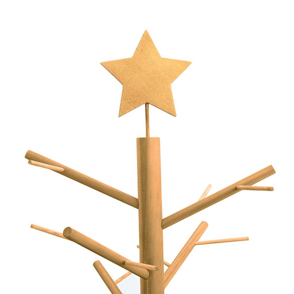 Wooden Christmas Tree with Stand Brown 210 cm Solid pine wood