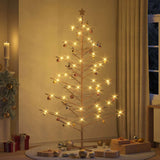 Wooden Christmas Tree with Stand Brown 210 cm Solid pine wood