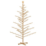 Wooden Christmas Tree with Stand Brown 210 cm Solid pine wood
