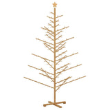 Wooden Christmas Tree with Stand Brown 210 cm Solid pine wood - Close-Up Angle