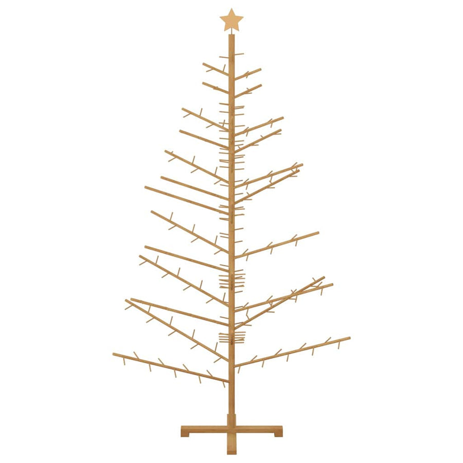 Wooden Christmas Tree with Stand Brown 210 cm Solid pine wood