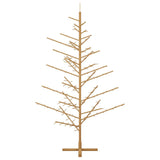 Wooden Christmas Tree with Stand Brown 210 cm Solid pine wood - Rear View