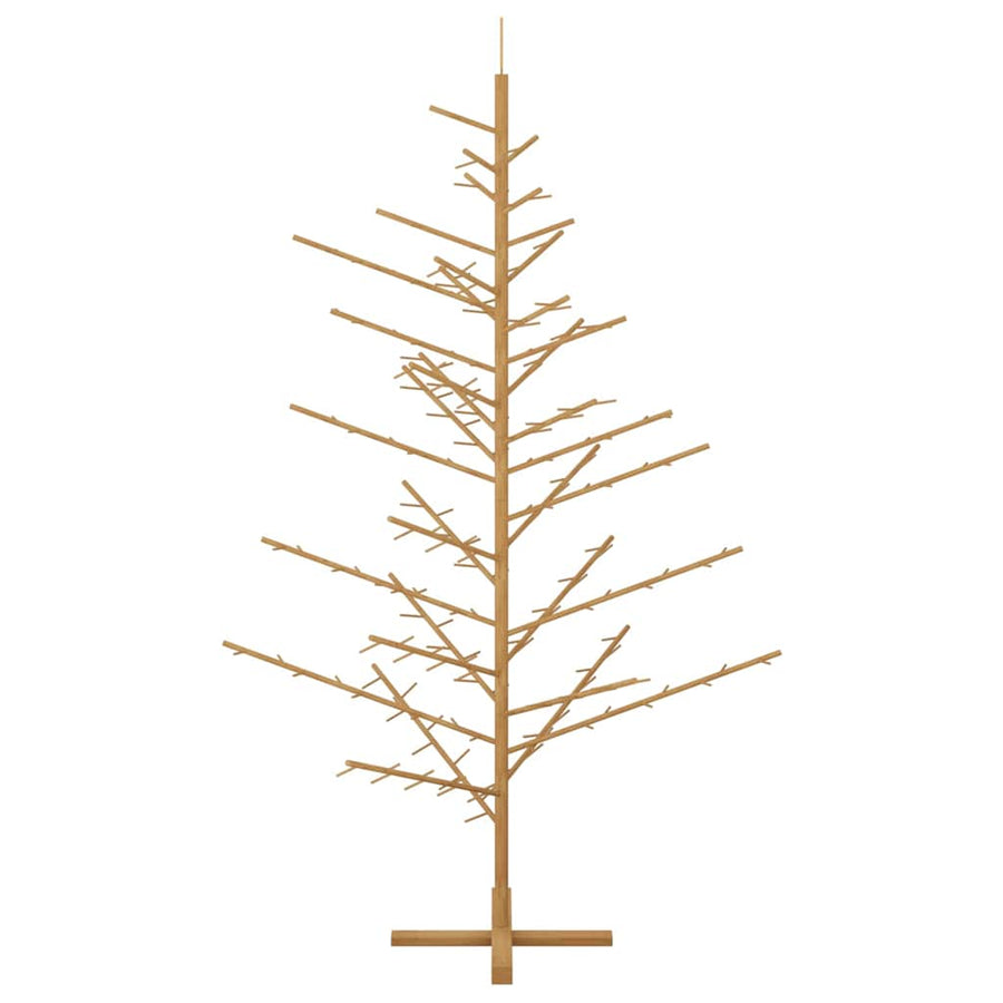 Wooden Christmas Tree with Stand Brown 210 cm Solid pine wood
