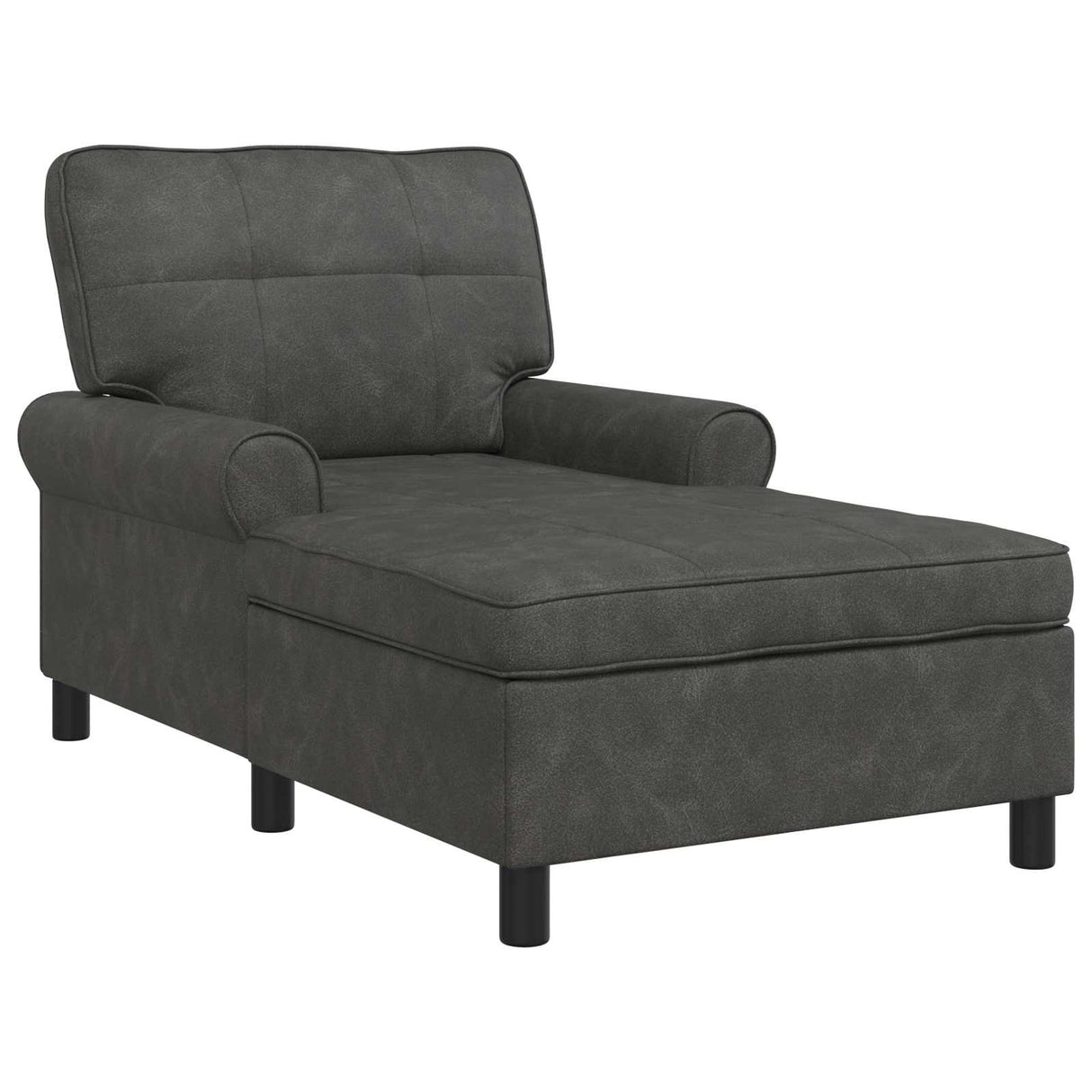 Lounge Chair with Cushion Black 91 x 157 x 91 cm Faux Leather