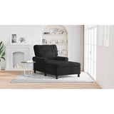 Lounge Chair with Cushion Black 91 x 157 x 91 cm Velvet