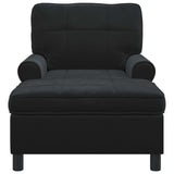 Lounge Chair with Cushion Black 91 x 157 x 91 cm Velvet