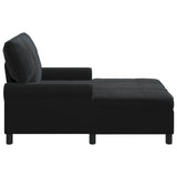 Lounge Chair with Cushion Black 91 x 157 x 91 cm Velvet - 45-Degree Angle
