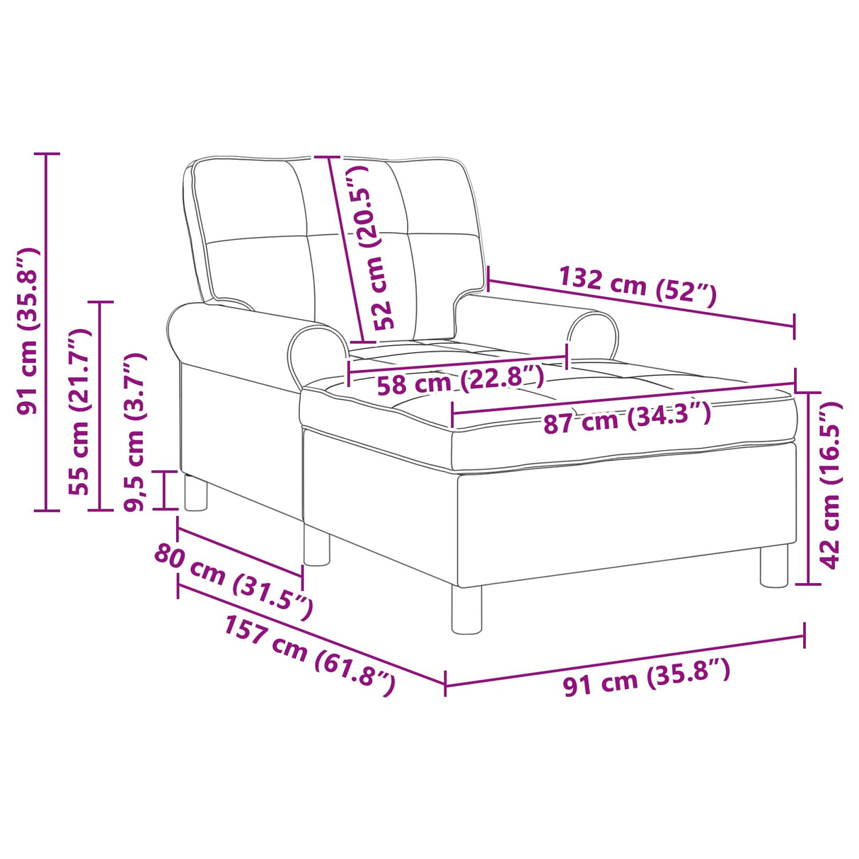 Lounge Chair with Cushion Black 91 x 157 x 91 cm Velvet
