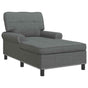 Lounge Chair Dark Grey Fabric 91 x 157 x 91 cm