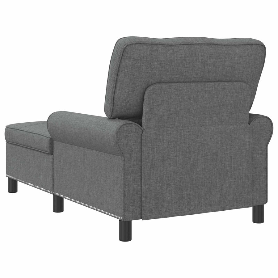 Lounge Chair Dark Grey Fabric 91 x 157 x 91 cm