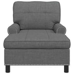 Lounge Chair Dark Grey Fabric 91 x 157 x 91 cm