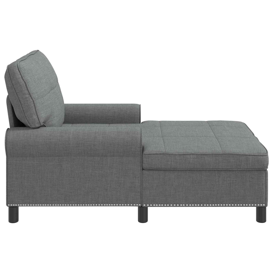 Lounge Chair Dark Grey Fabric 91 x 157 x 91 cm