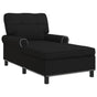 Lounge Chair Black Fabric 91 x 157 x 91 cm