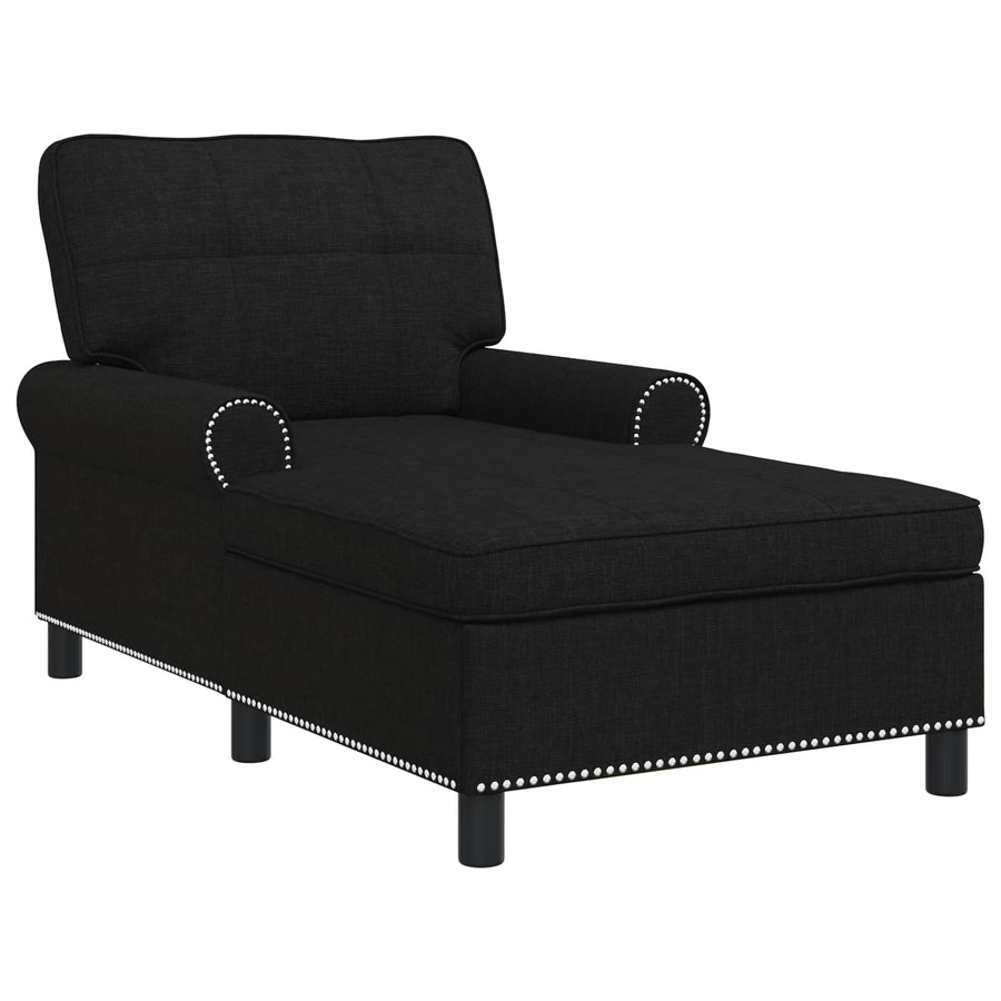 Lounge Chair Black Fabric 91 x 157 x 91 cm