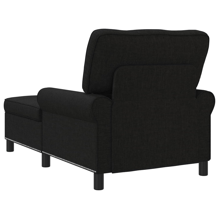 Lounge Chair Black Fabric 91 x 157 x 91 cm