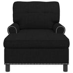 Lounge Chair Black Fabric 91 x 157 x 91 cm