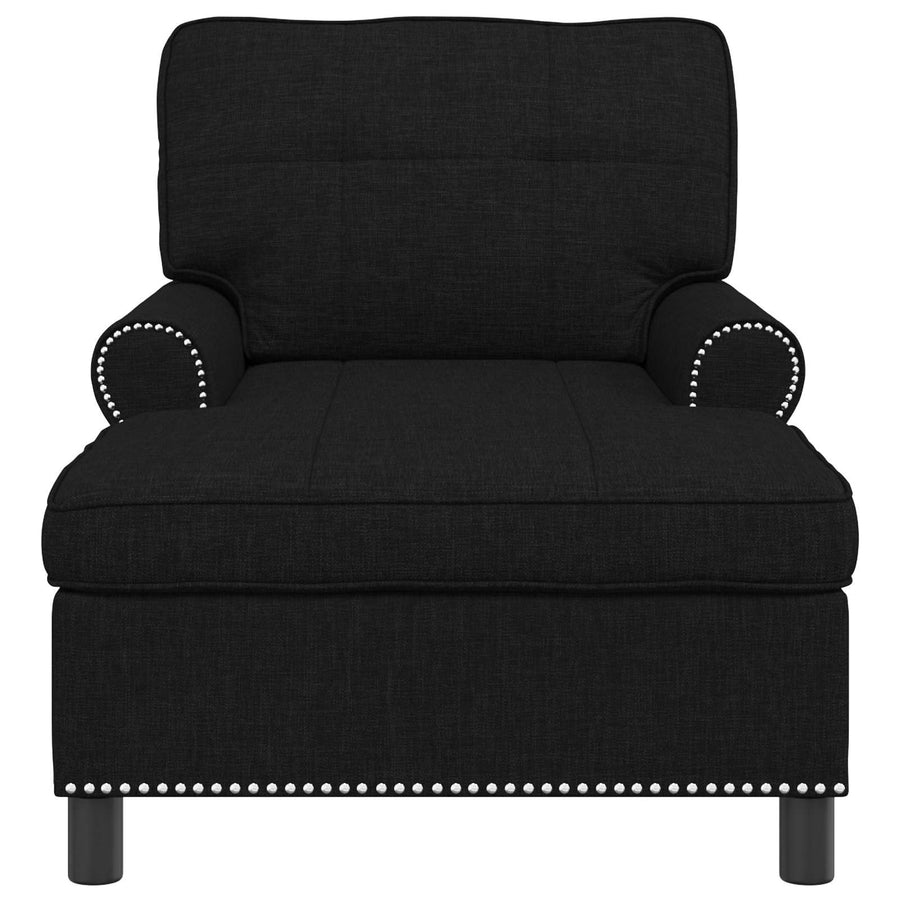 Lounge Chair Black Fabric 91 x 157 x 91 cm