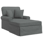 Chaise Lounge with Skirt 3 pcs Dark Grey Fabric