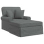 Chaise Lounge with Skirt 3 pcs Dark Grey Fabric