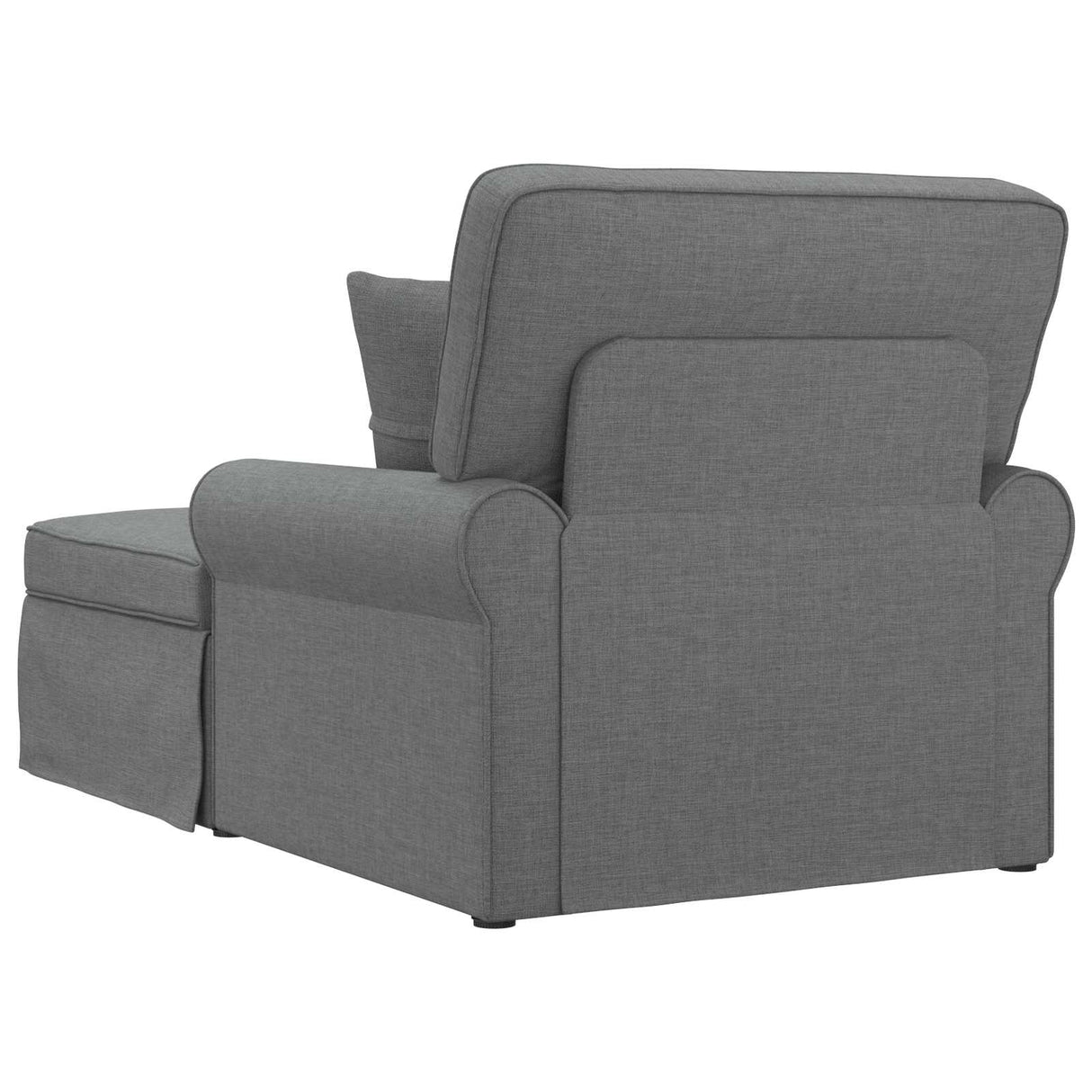 Chaise Lounge with Skirt with Cushion 3 pcs Dark Grey Fabric