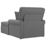 Chaise Lounge with Skirt with Cushion 3 pcs Dark Grey Fabric - Rear View