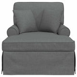 Chaise Lounge with Skirt with Cushion 3 pcs Dark Grey Fabric