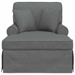 Chaise Lounge with Skirt 3 pcs Dark Grey Fabric