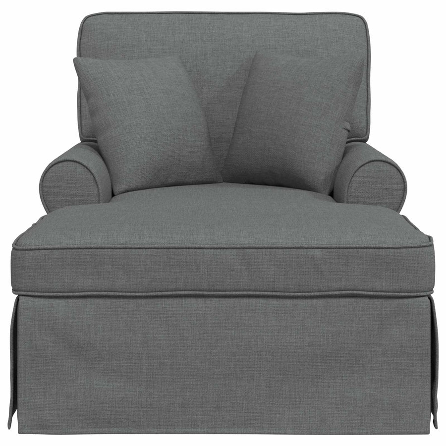 Chaise Lounge with Skirt 3 pcs Dark Grey Fabric