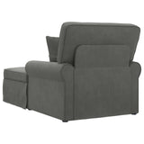 Chaise Lounge with Skirt 3 pcs Dark Grey Corduroy Fabric