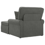 Chaise Lounge with Skirt 3 pcs Dark Grey Corduroy Fabric