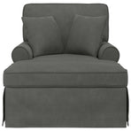 Chaise Lounge with Skirt 3 pcs Dark Grey Corduroy Fabric