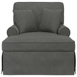 Chaise Lounge with Skirt 3 pcs Dark Grey Corduroy Fabric - Top-Down View