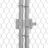 Chicken Cage Silver 170 x 100 x 177 cm Galvanised Steel - Close-Up Angle