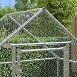 Chicken Cage Silver 170 x 100 x 177 cm Galvanised Steel - Side View