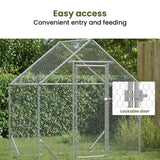 Chicken Cage Silver 170 x 100 x 177 cm Galvanised Steel - Low Angle