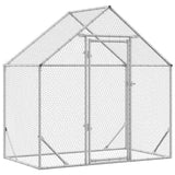 Chicken Cage Silver 170 x 100 x 177 cm Galvanised Steel - Front View