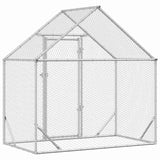 Chicken Cage Silver 170 x 100 x 177 cm Galvanised Steel - Rear View