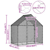 Chicken Cage Silver 170 x 100 x 177 cm Galvanised Steel - Extra Image